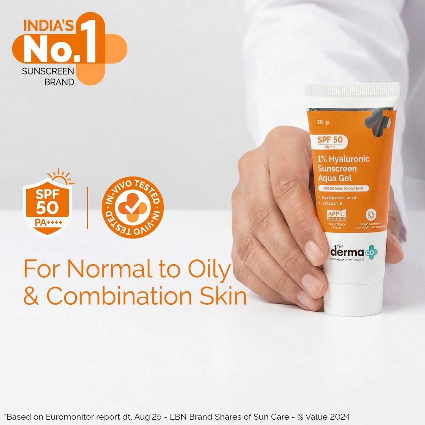 ₹278 The Derma Co SPF 50 Hyaluronic Aqua Gel Sunscreen for Daily Protection