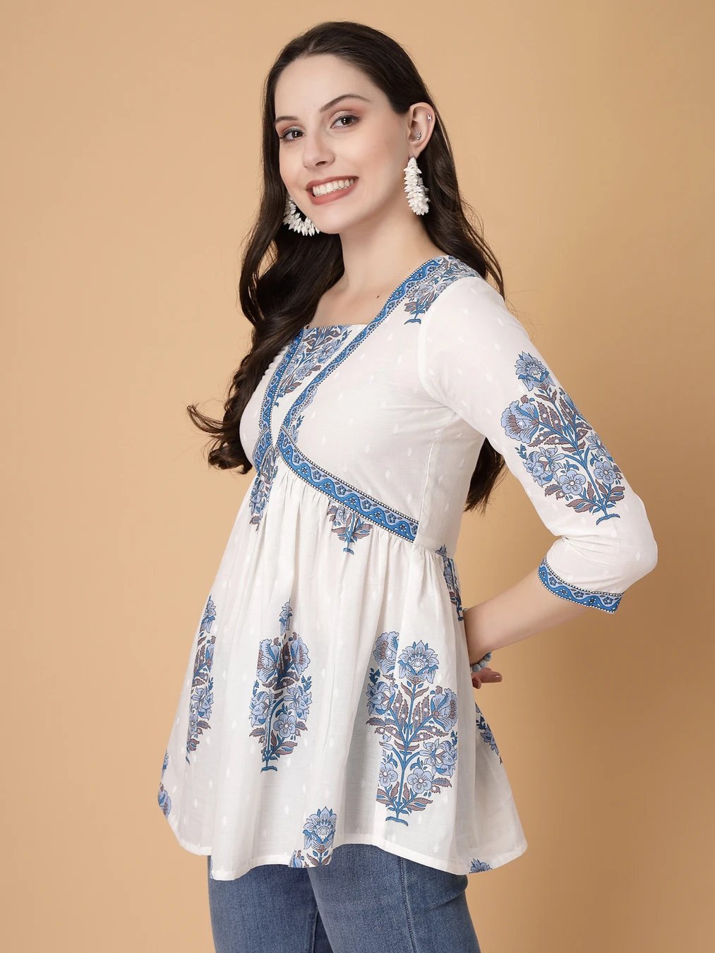 ₹324 Printed White Women & Casual Tunic Top for Everyday Comfort and Style