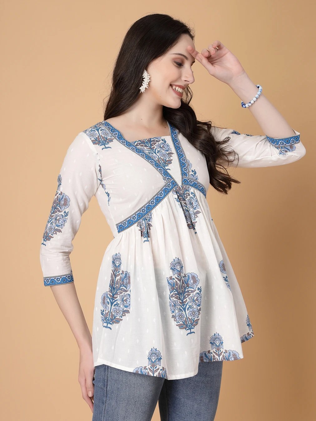 ₹324 Printed White Women & Casual Tunic Top for Everyday Comfort and Style