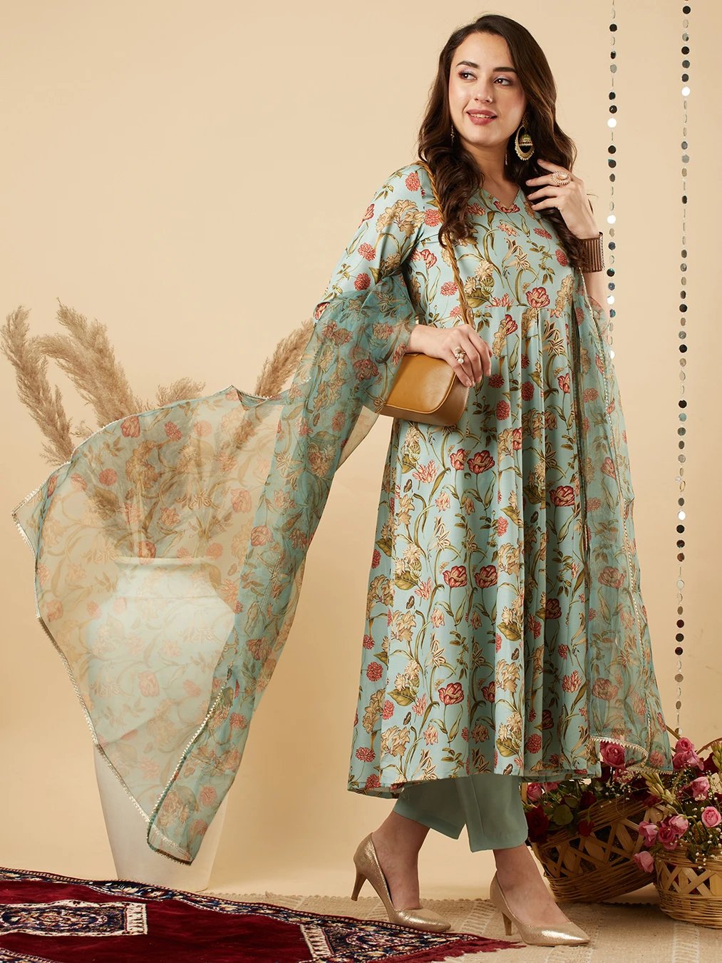 ₹480 Women Kurta Pant and Dupatta Set for Festive and Everyday Elegance