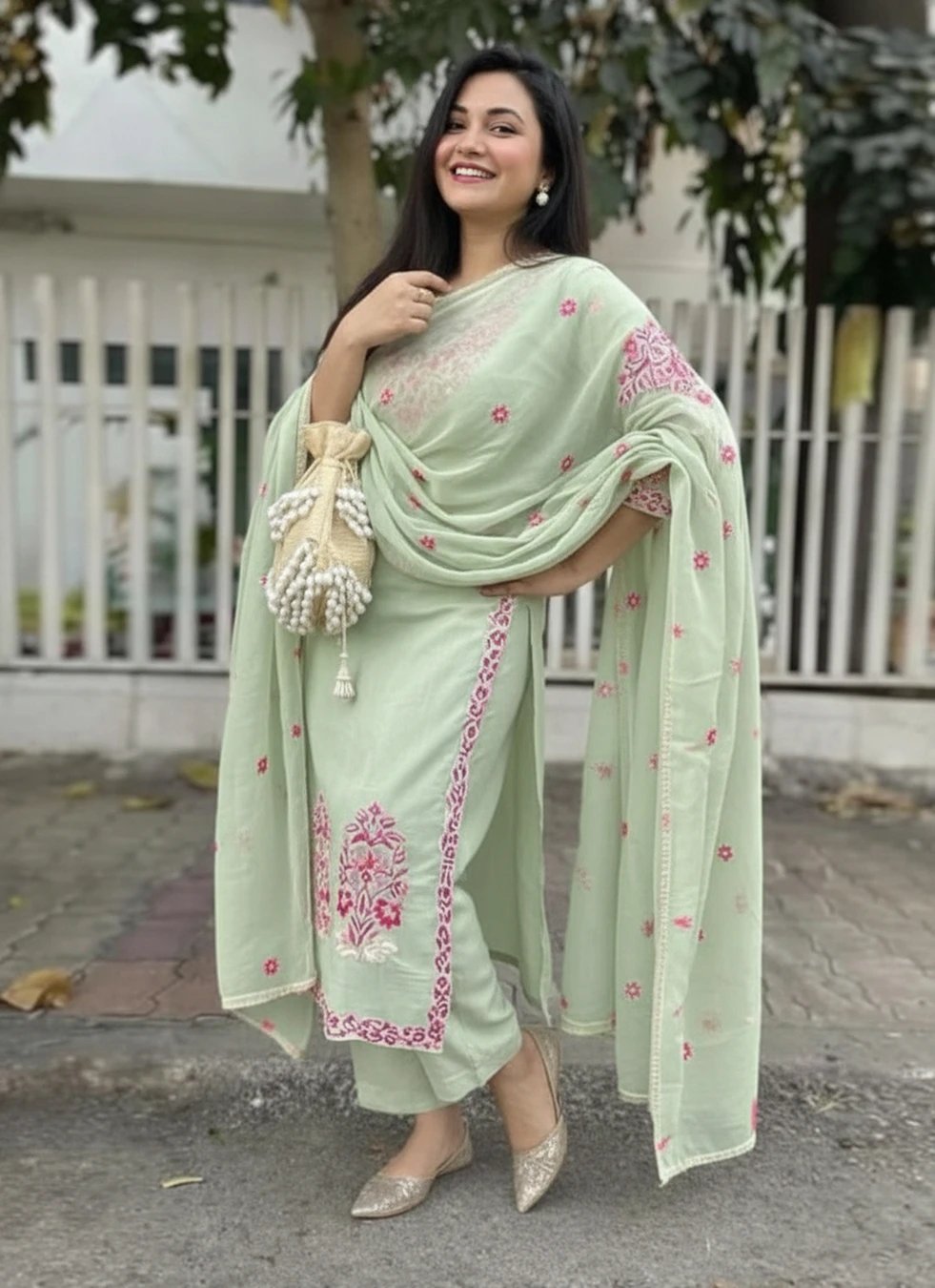₹771 Women Kurti Pant and Dupatta Set for Festive, Office and Everyday Style