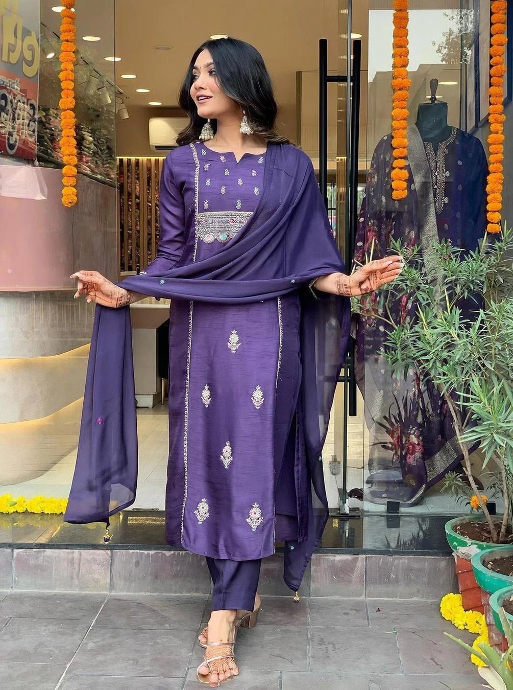 ₹486 Women Kurta Pant and Dupatta Set for Elegant Everyday and Festive Wear
