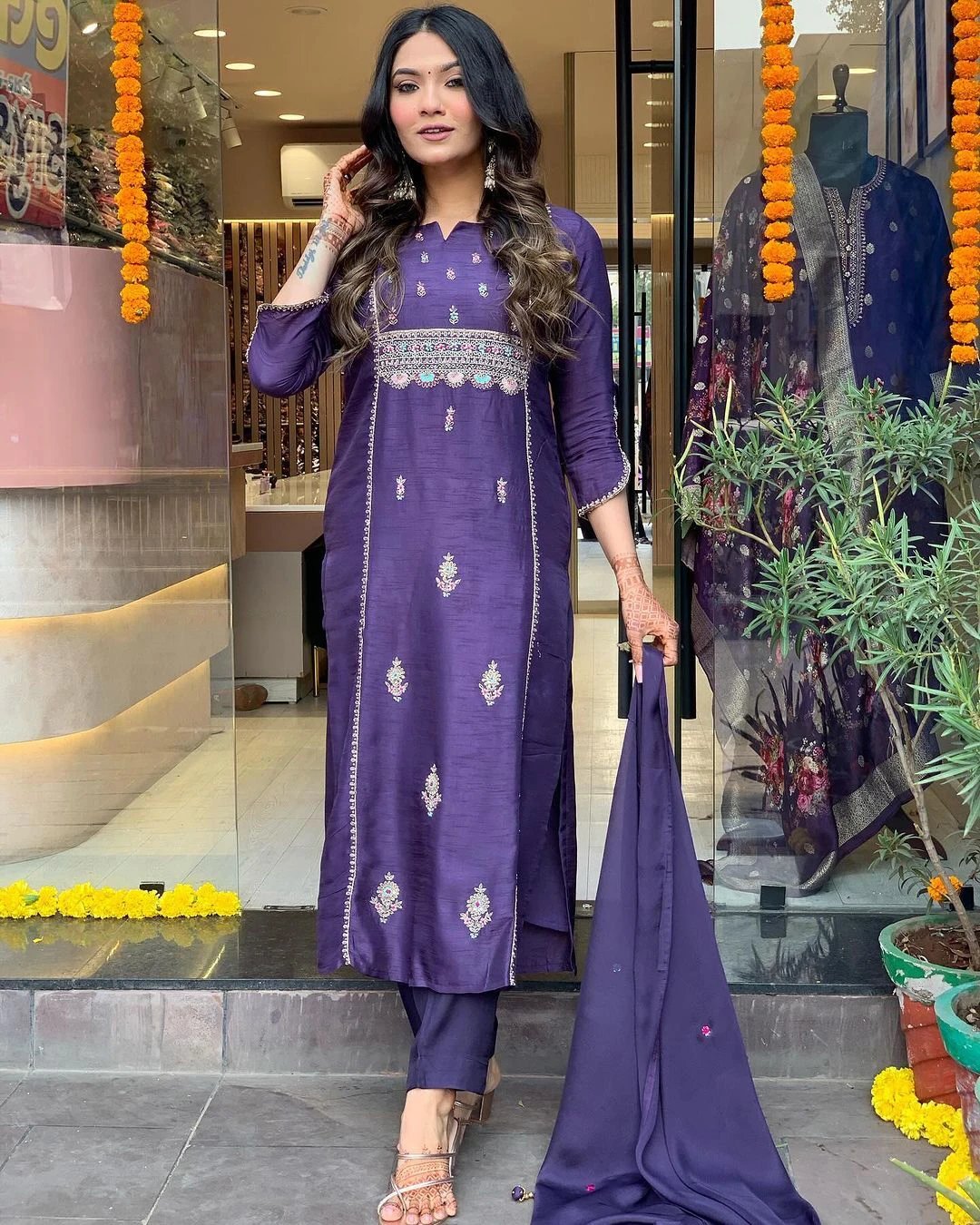 ₹486 Women Kurta Pant and Dupatta Set for Elegant Everyday and Festive Wear