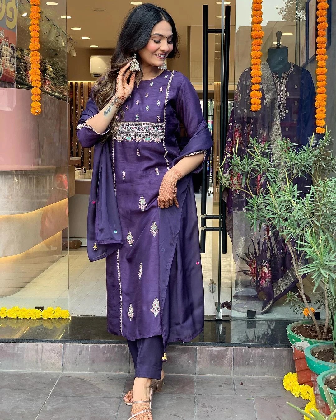 ₹486 Women Kurta Pant and Dupatta Set for Elegant Everyday and Festive Wear