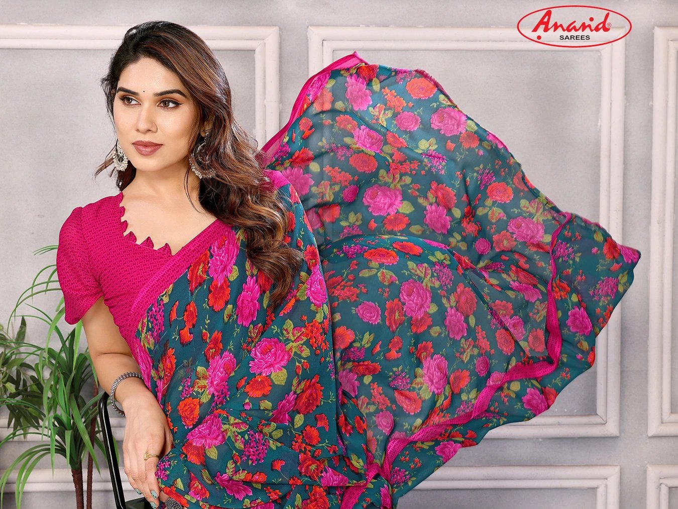 ₹273 Floral Print Georgette Saree for Graceful Festive and Everyday Elegance