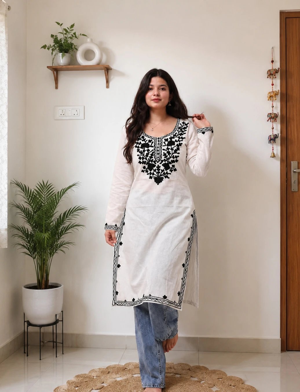 ₹292 Women Embroidered Straight Kurta for Elegant Daily and Festive Wear