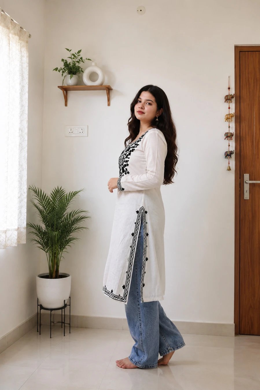 ₹292 Women Embroidered Straight Kurta for Elegant Daily and Festive Wear