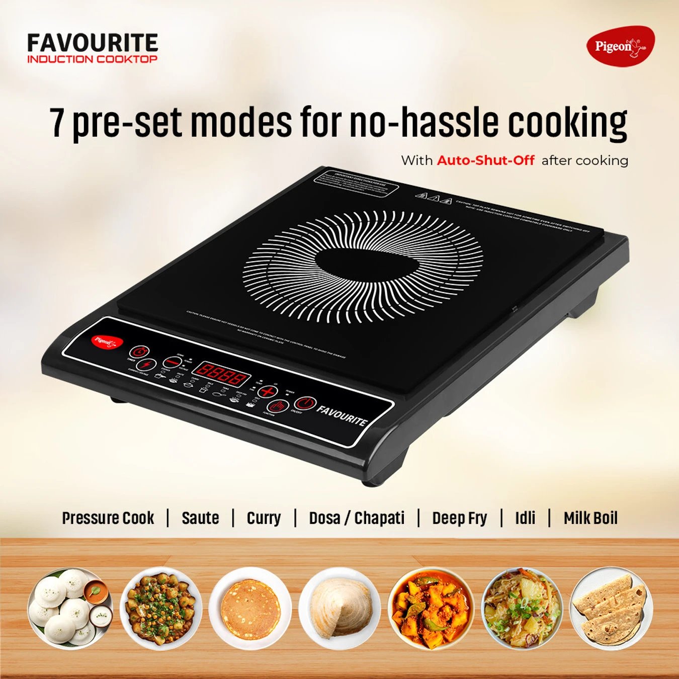 ₹1,799 Pigeon 1800W Induction Cooktop | Fast and Energy-Efficient Cooking
