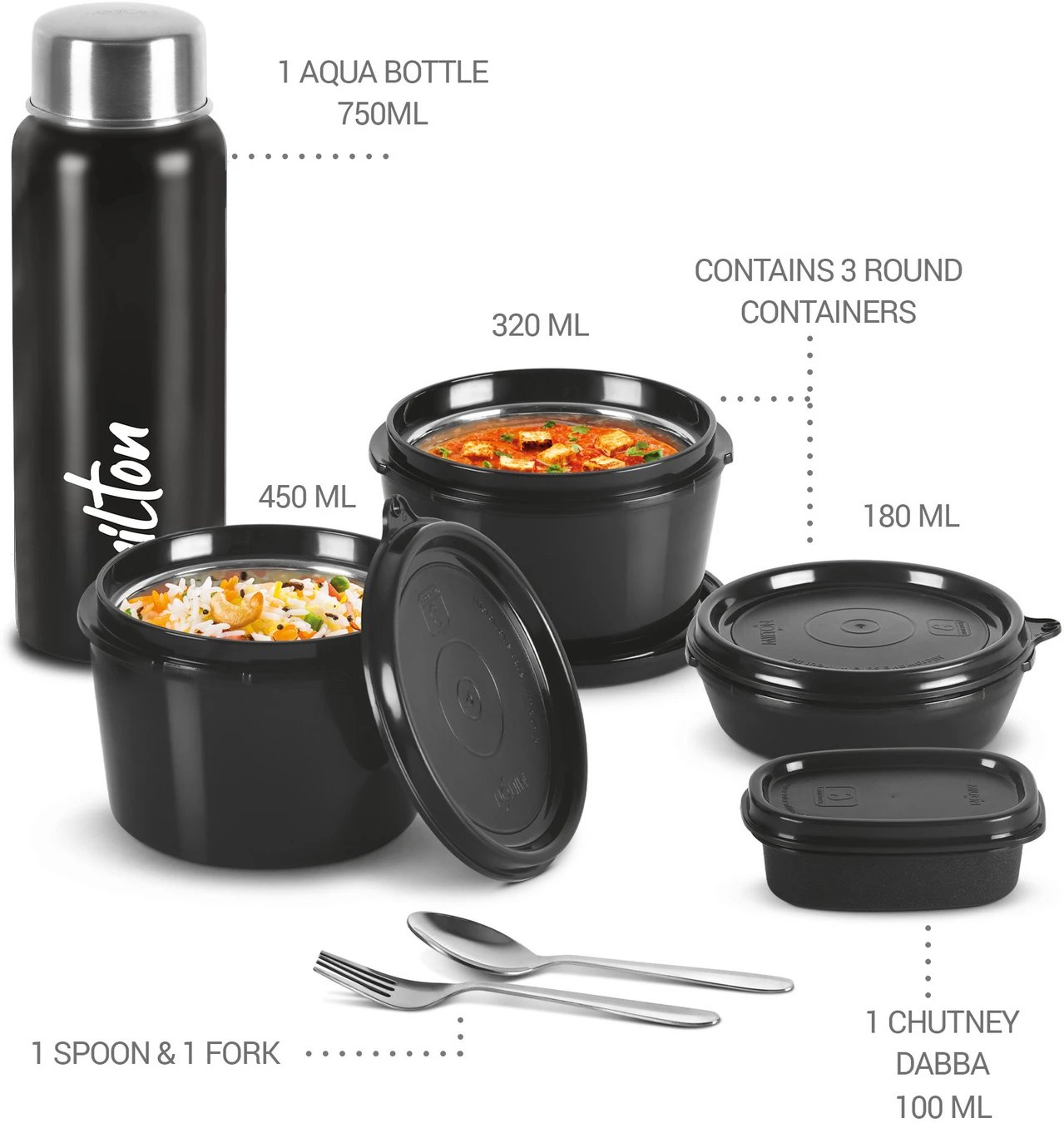 ₹899 Milton Pro Insulated Lunch Box Set | Stainless Steel Meal Carrier