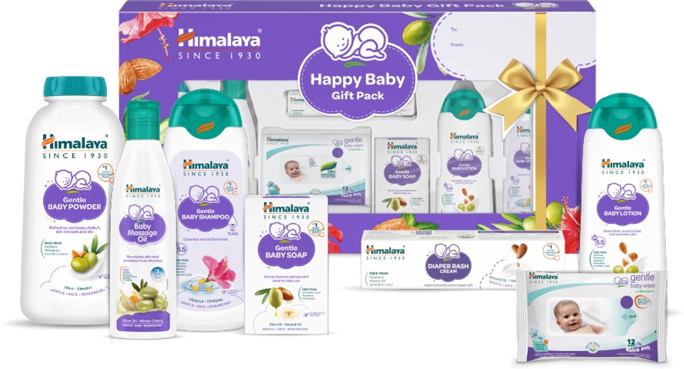 ₹435 Himalaya Happy Baby Gift Pack for Complete Newborn Baby Care Kit