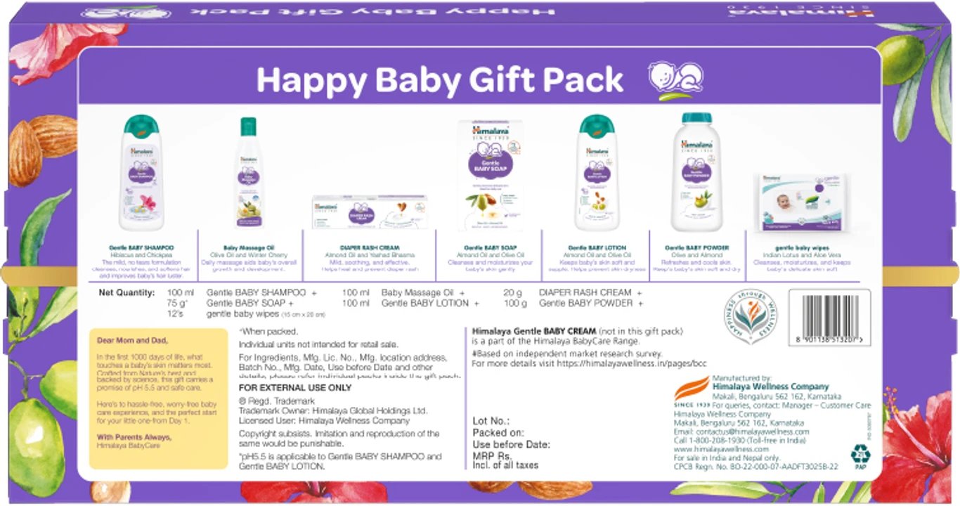 ₹435 Himalaya Happy Baby Gift Pack for Complete Newborn Baby Care Kit