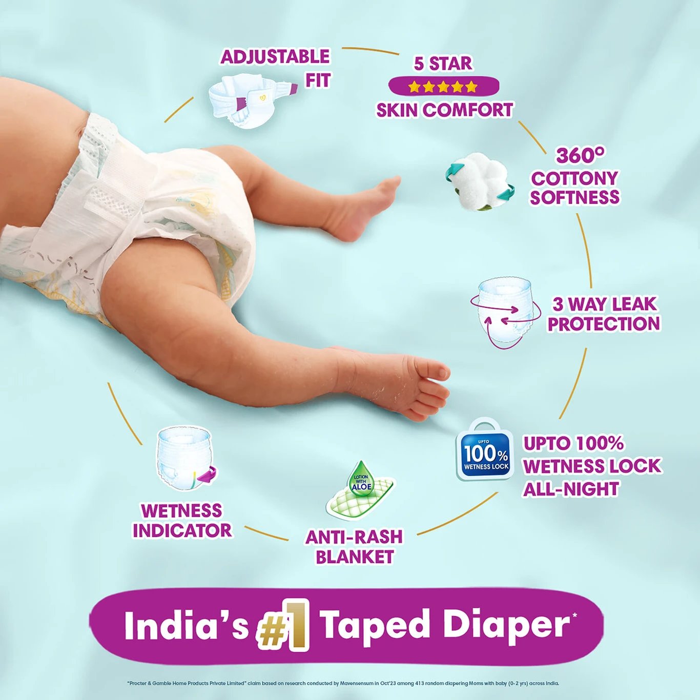 ₹333 Pampers Active Baby Diaper Pants for Everyday Baby Comfort Care