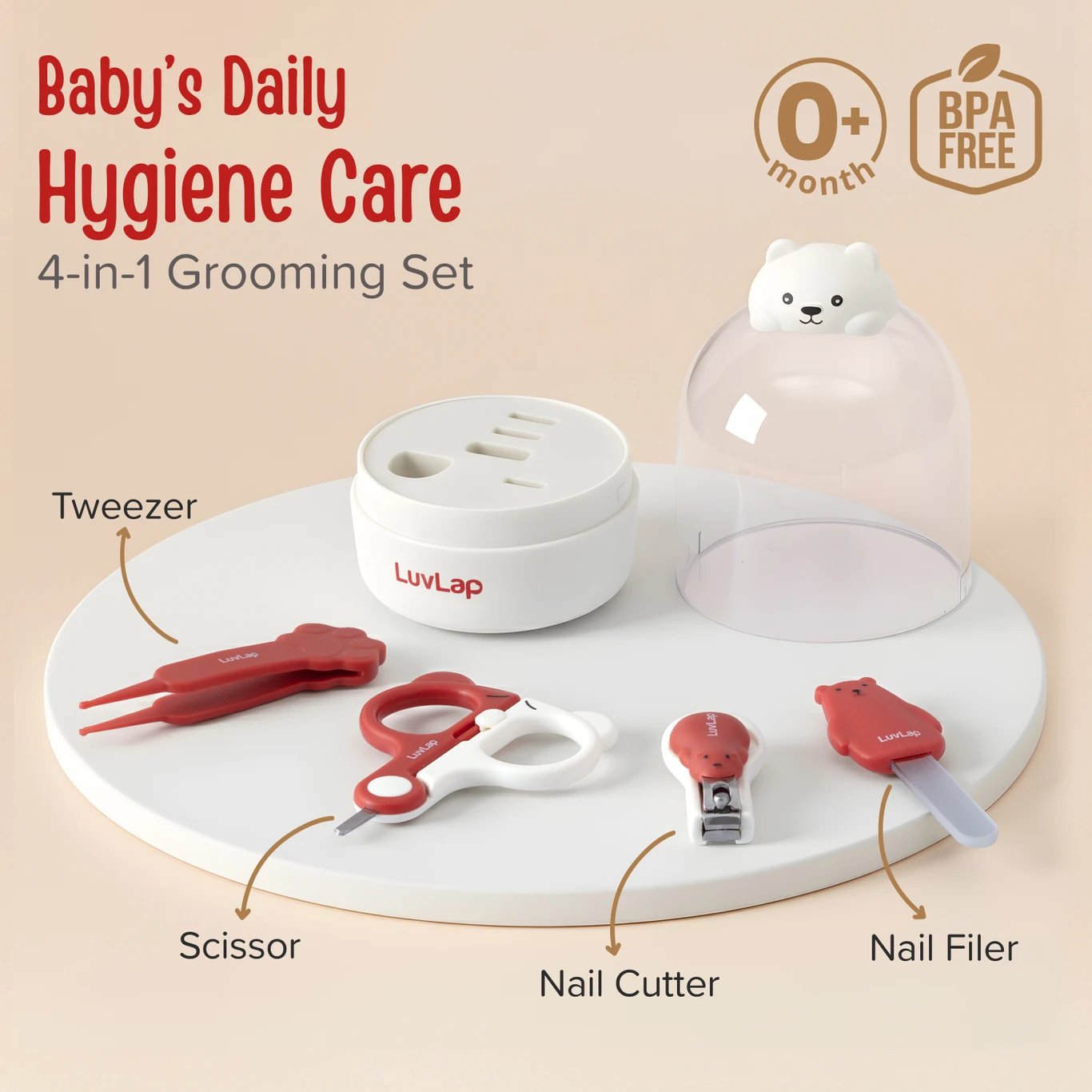 ₹384 LuvLap 4 in 1 Baby Grooming Set with Cute Storage Case