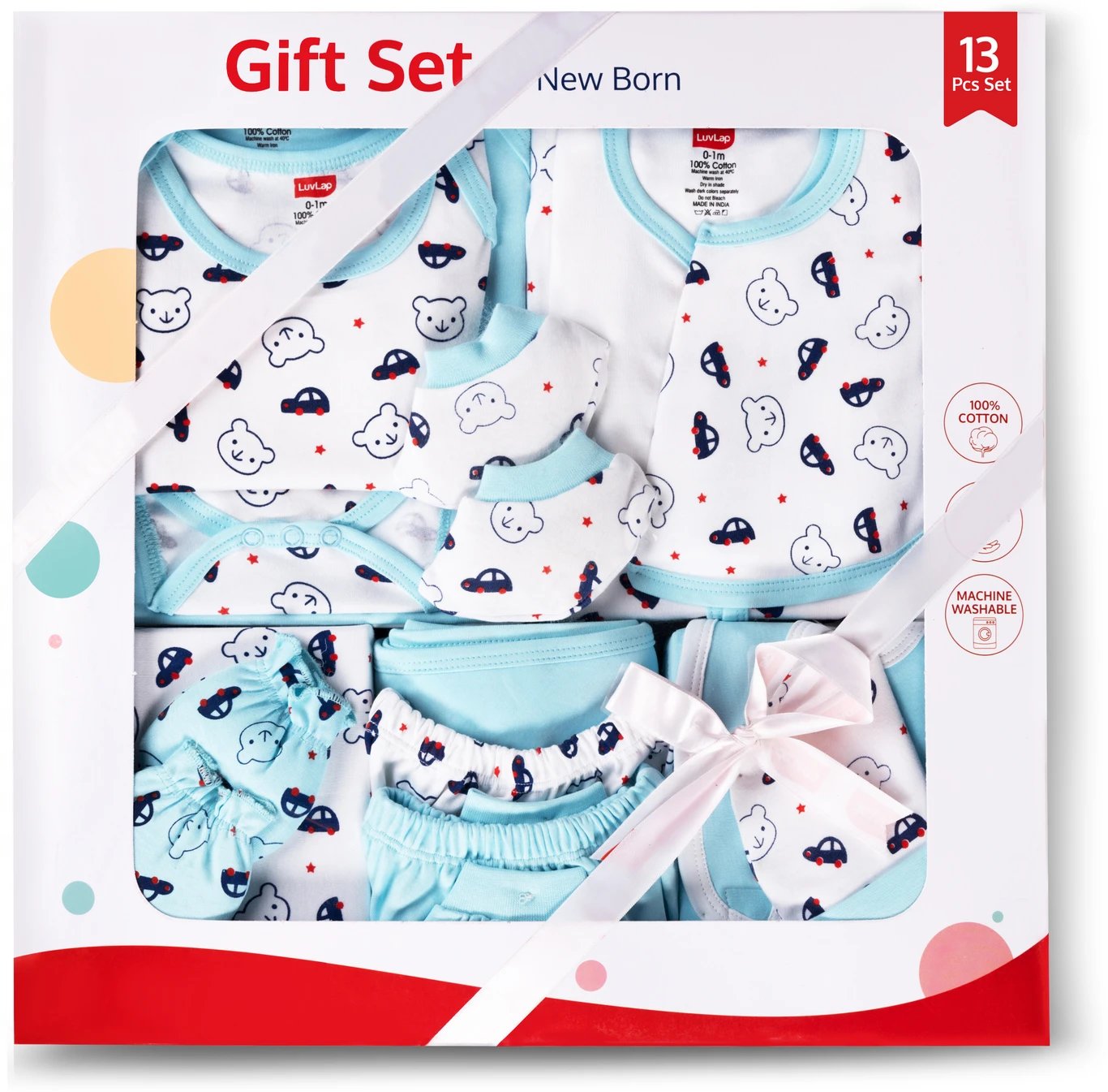 ₹999 LuvLap 13 Piece Newborn Baby Gift Set for 0 to 3 Months