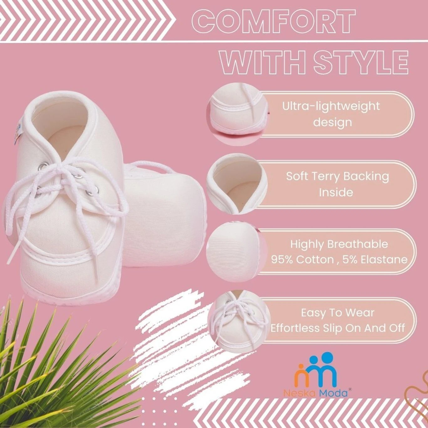 ₹170 Neska Moda Soft Cotton Pre Walker Baby Booties for 3 to 12 Months