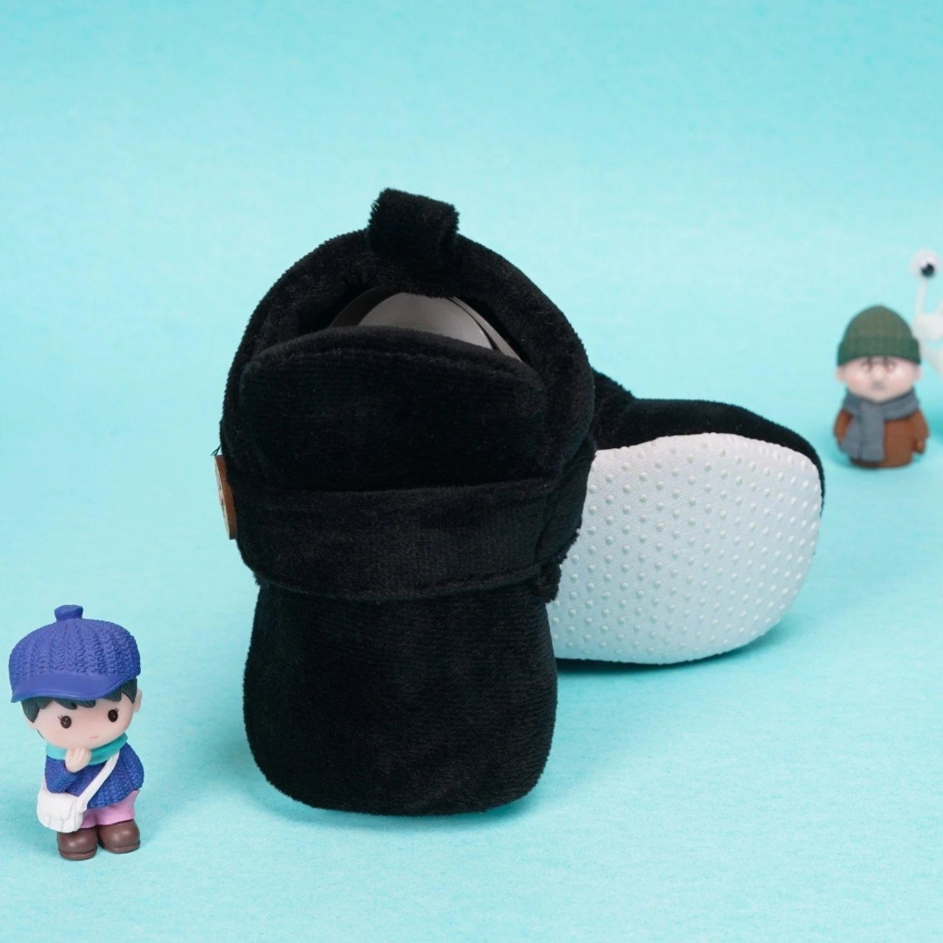 ₹215 Neska Moda Velvet Velcro Baby Booties for 6 to 12 Month Babies