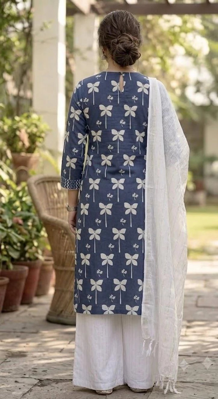 ₹298 Hadia Attire Kurti Palazzo Dupatta Set for Everyday Elegant Style