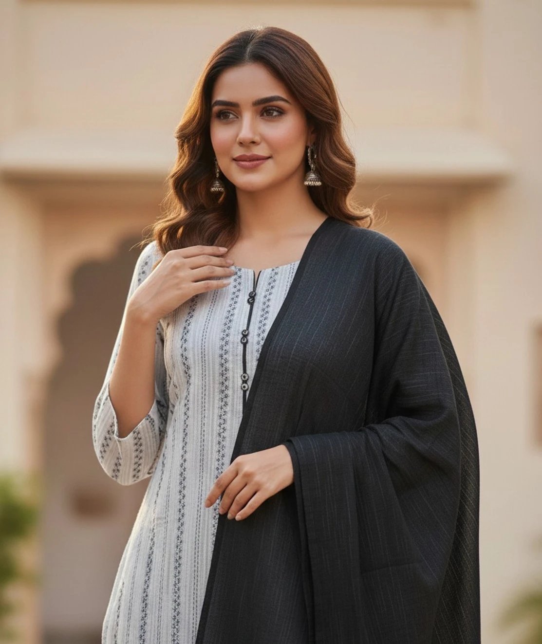 ₹310 RICF Kurti Palazzo Dupatta Set for Elegant Everyday Fashion