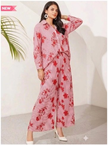 ₹3315 D.A.Kurtis Floral Printed Top with Matching Palazzos
