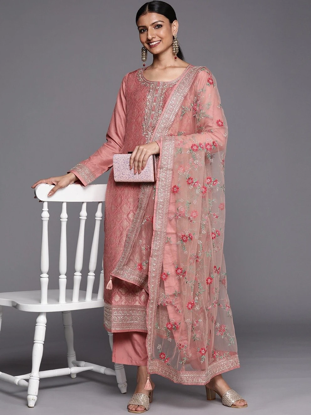 ₹2749 LIBAS Silk Blend Kurta Pant Set for Elegant Ethnic Style