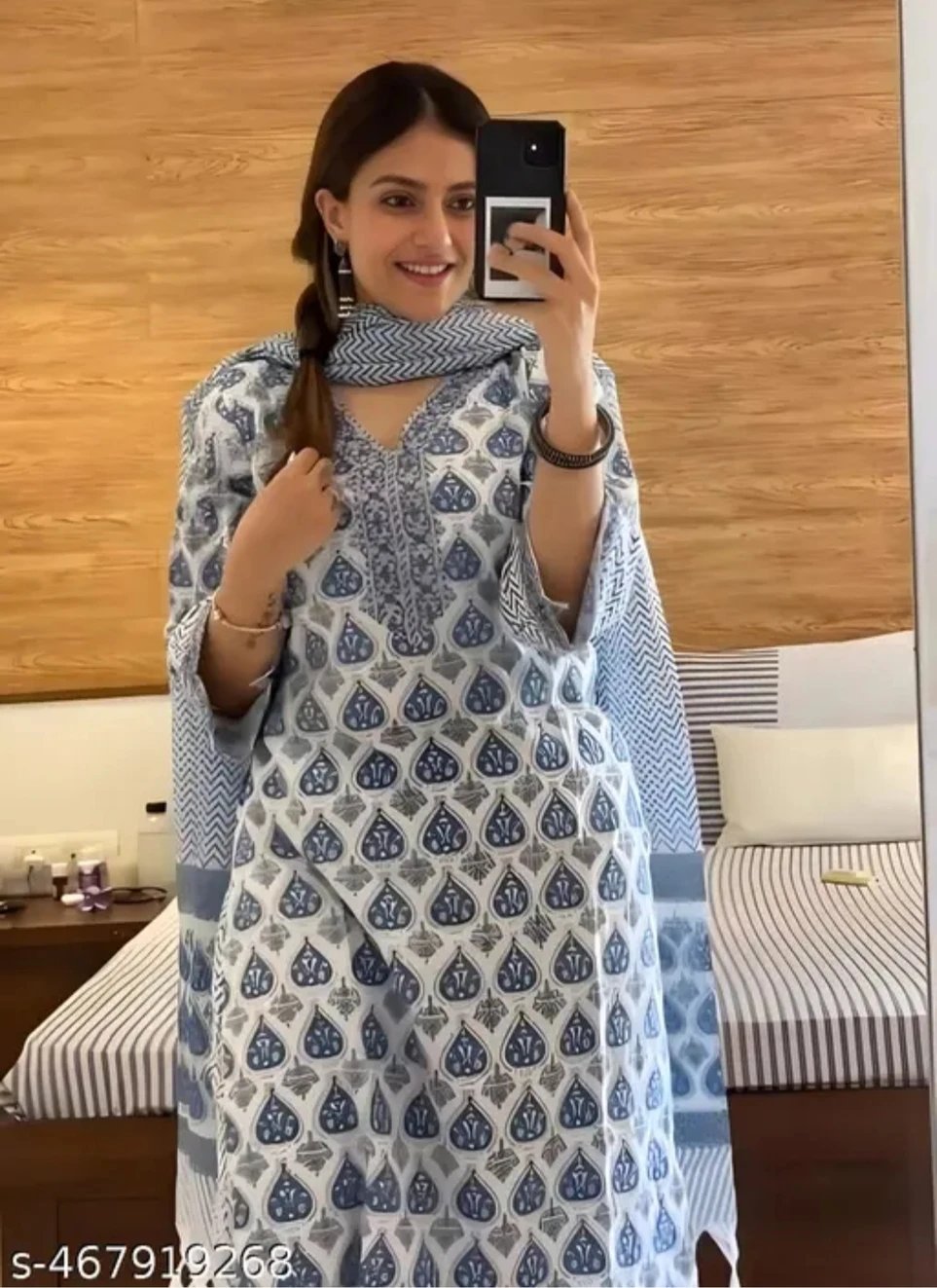 ₹316 Sadya Attire Printed Kurta Trouser Dupatta Set for Women