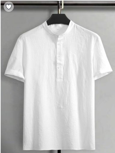 55 SAR White Henley Shirt for Men for Effortless Casual Summer Style