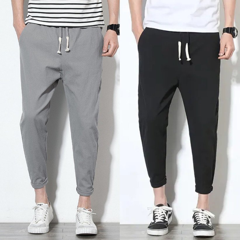 ₹414 OHGORY Pack of 2 Men & Grey and Black Track Pants for Daily Wear