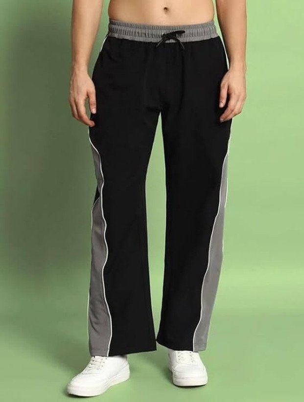 ₹360 O3e Men Colorblock Black Track Pants – 64% Off Everyday Style Now