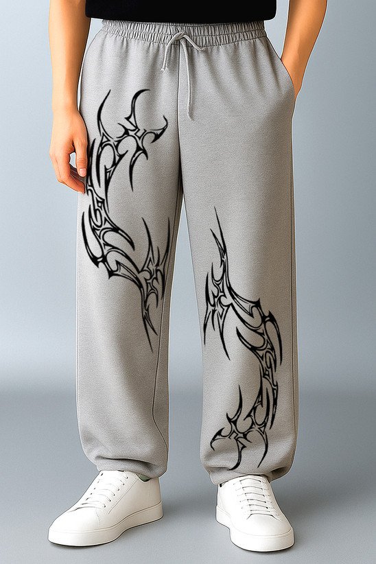 ₹360 ZEN1FASHION Men Printed Grey Track Pants – 64% Off Casual Style