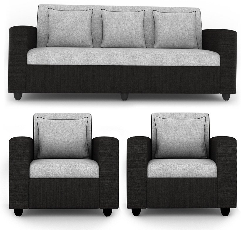 ₹16,958 Black 3+1+1 Fabric Sofa Set – 79% Off for Modern Homes