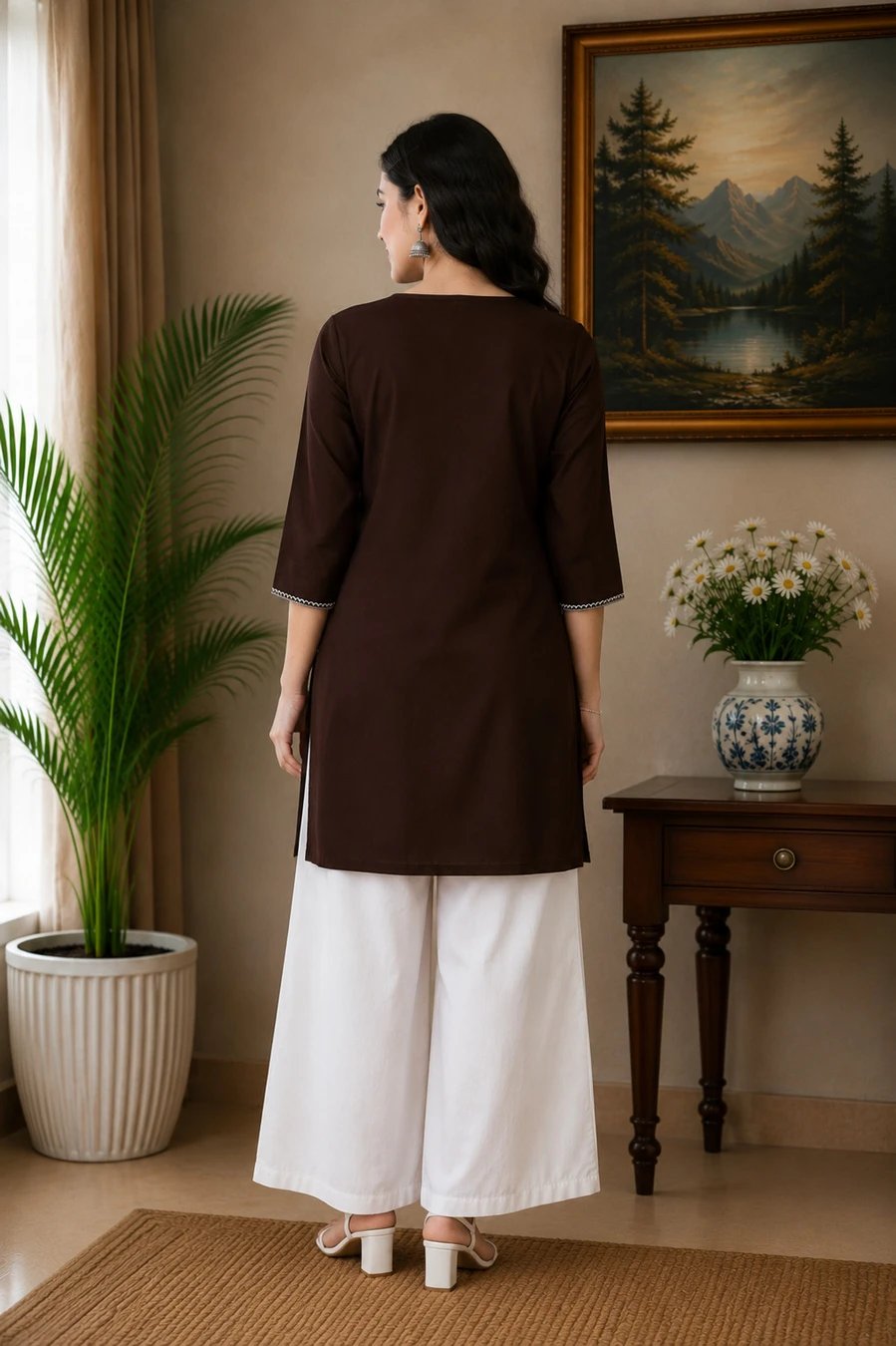 ₹450 Women & Cotton Rayon Kurti Palazzo Set for Comfortable Everyday Style