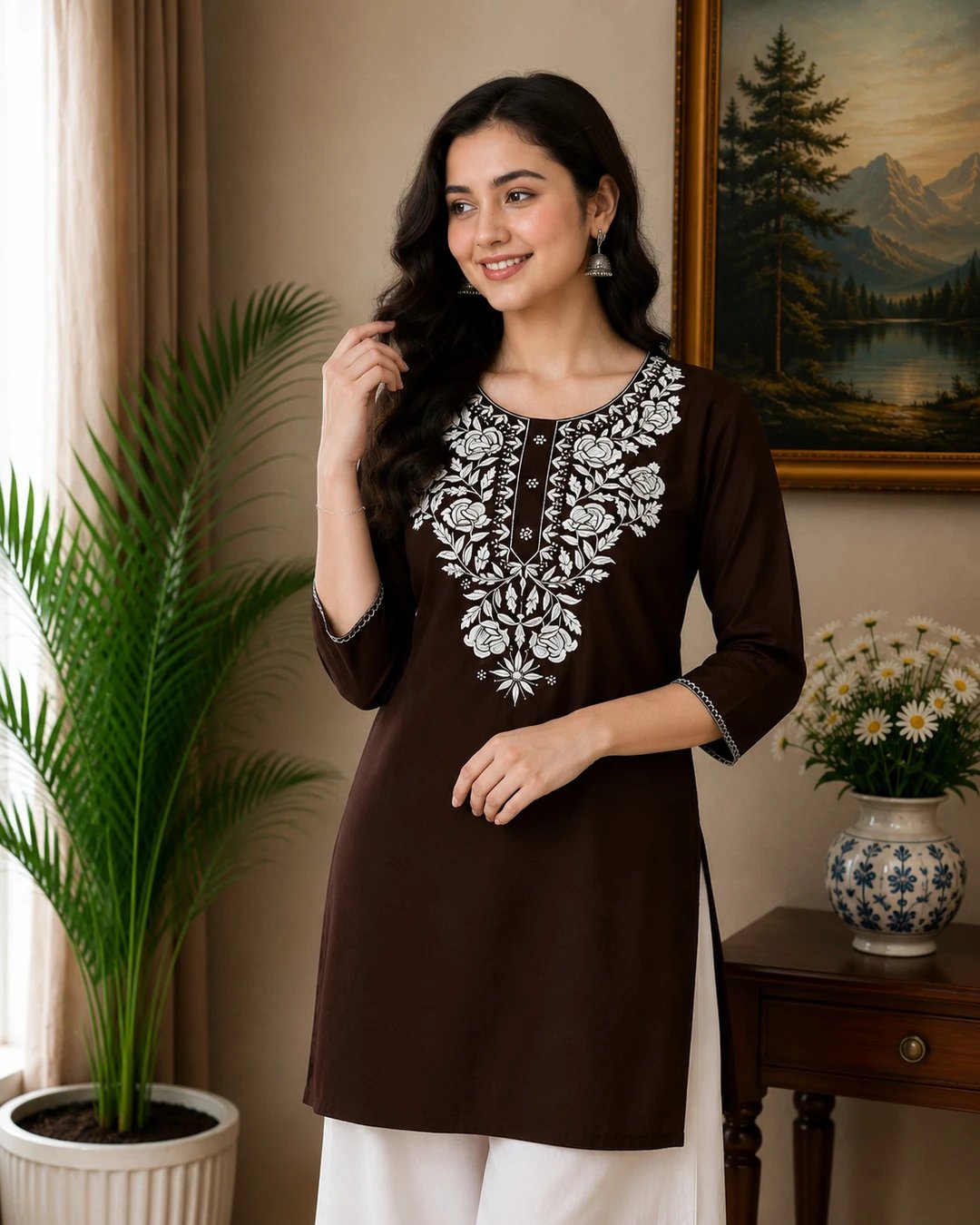 ₹450 Women & Cotton Rayon Kurti Palazzo Set for Comfortable Everyday Style