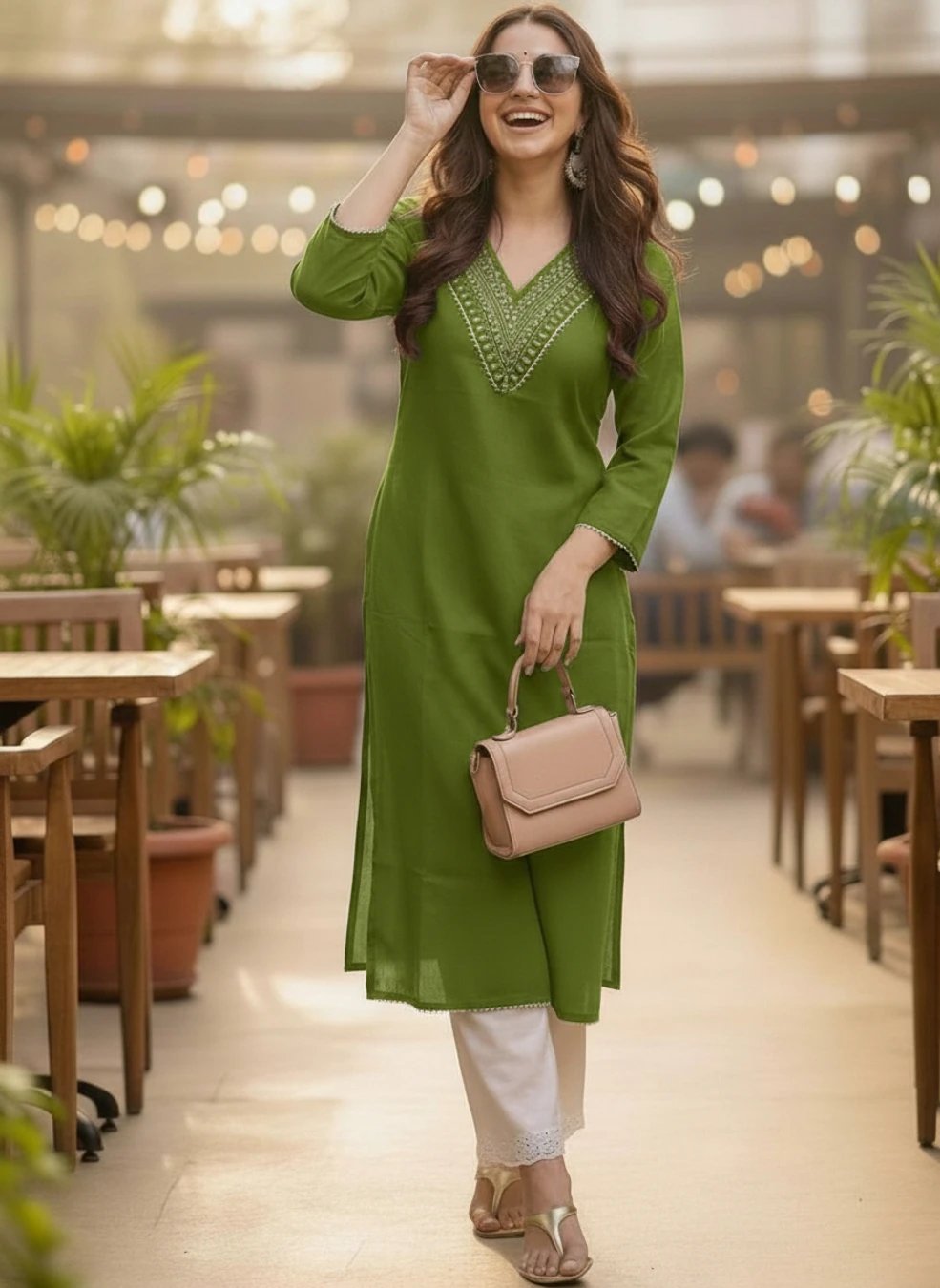 ₹261 Purple Embroidered Pure Cotton Straight Kurta for Women & Ethnic Style