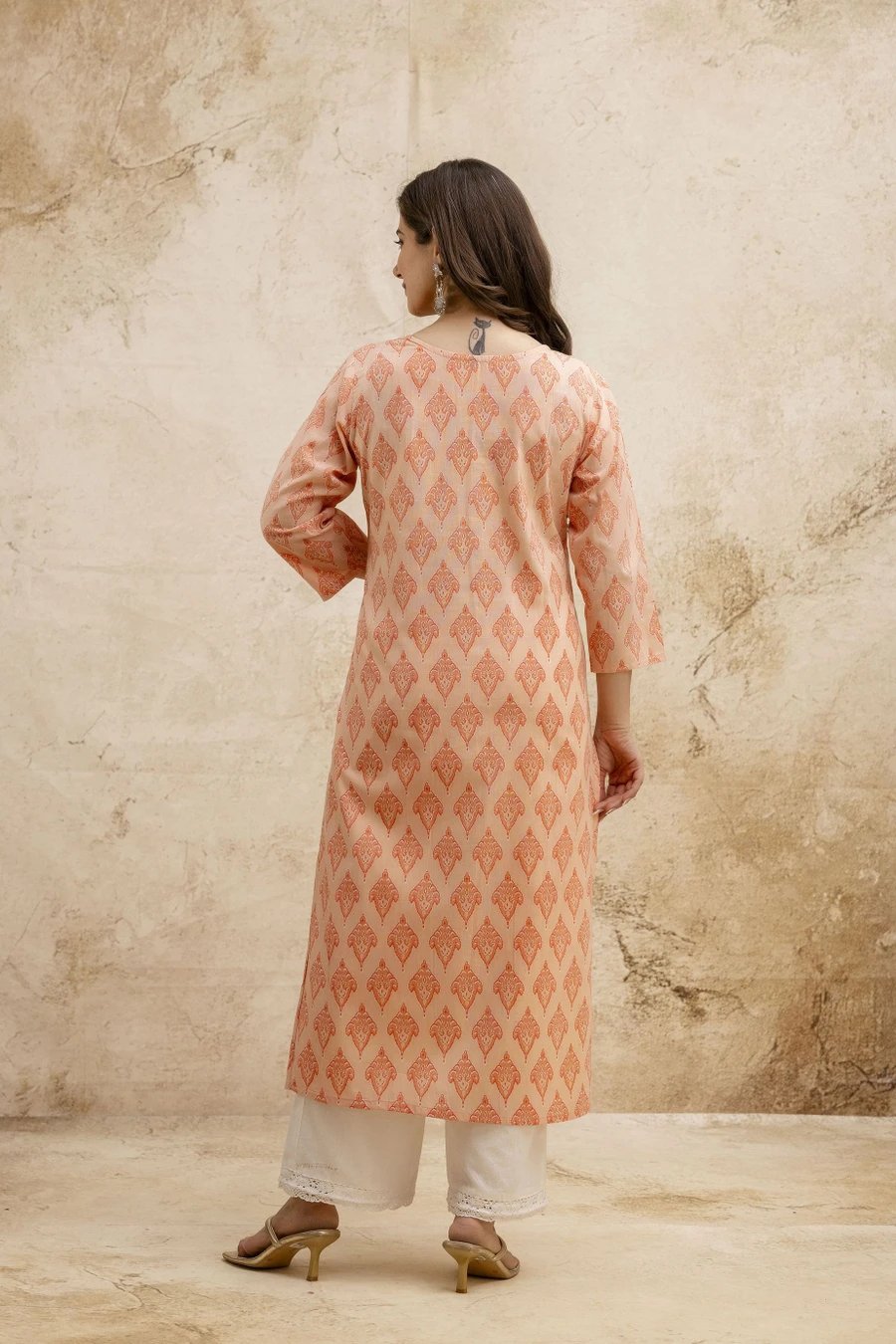 ₹336 Embroidered Cotton Blend Straight Kurta for Women's Ethnic Style