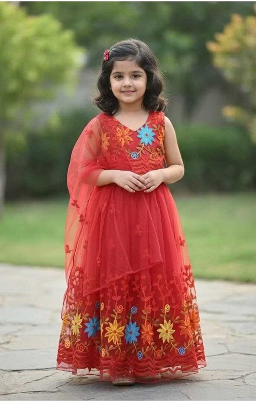 ₹340 Pink Girls Embroidered Lehenga Choli Set for Weddings and Festive Wear