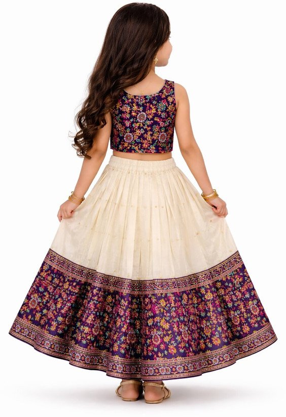 ₹448 Multicolor Girls Printed Lehenga Choli for Festive and Party Wear