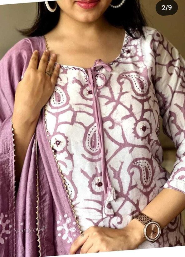 ₹998 Devanshi Fashion Women's Pure Cotton Kurti Pant Dupatta Set