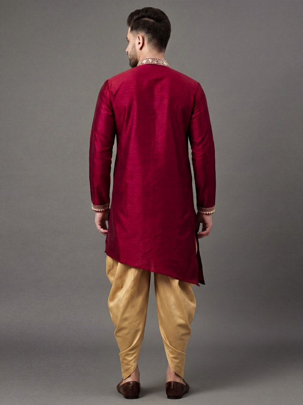 ₹412 Silk Blend Kurta Pyjama Set for Men, Stylish Festive Ethnic Wear