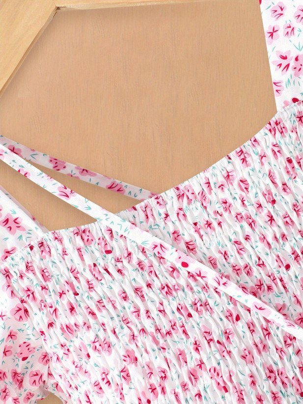 ₹336 Pink Party Dress for Girls, Knee Length Midi Style for Celebrations