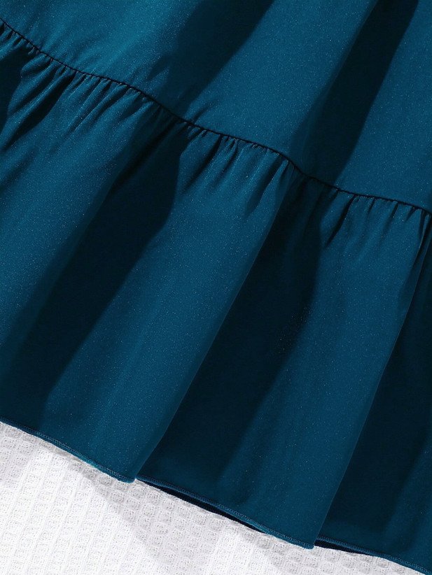 ₹305 Dark Blue Casual Dress for Girls, Knee Length Midi Everyday Style