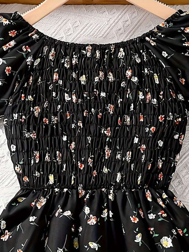 ₹336 Black Party Dress for Girls, Knee Length Midi Style for Occasions