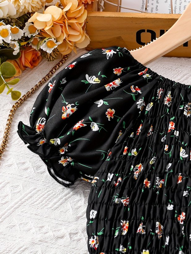 ₹336 Black Party Dress for Girls, Knee Length Midi Style for Occasions