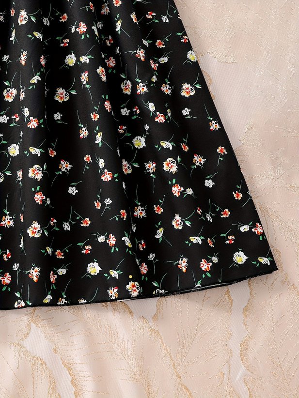 ₹336 Black Party Dress for Girls, Knee Length Midi Style for Occasions