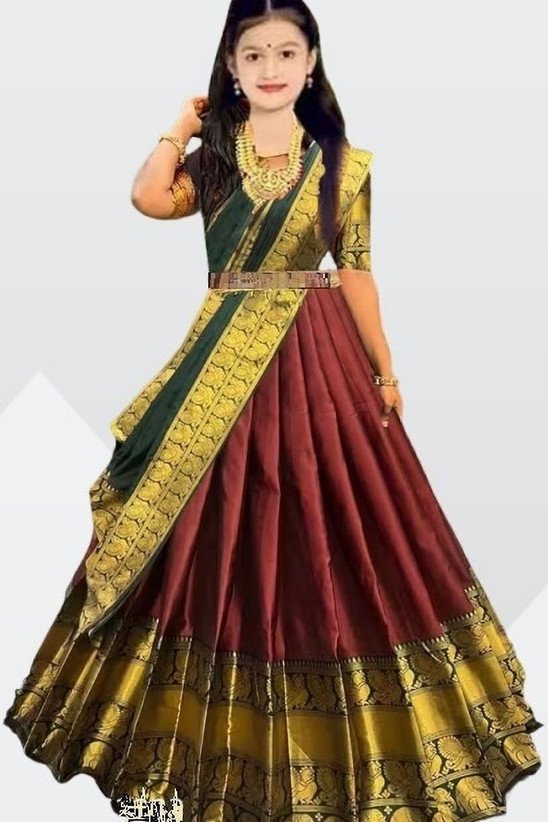 ₹449 Multicolor Lehenga Choli Set for Girls, Festive Party Wear Outfit