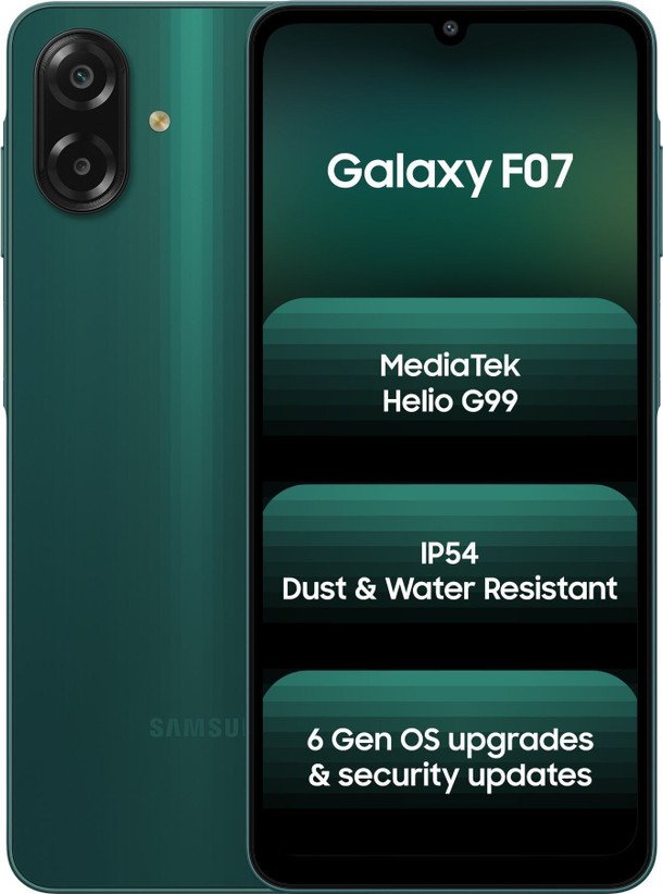 ₹11,999 Samsung Galaxy F07 Green 4GB 64GB Phone Deal for Everyday Use
