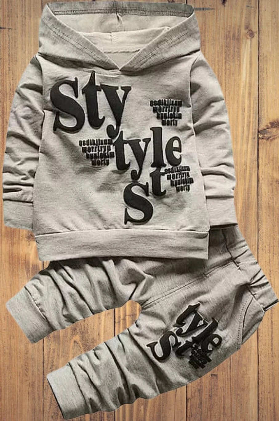 ₹406 Ameeha Baby Grey Sweatshirt and Track Pants Set for Boys and Girls