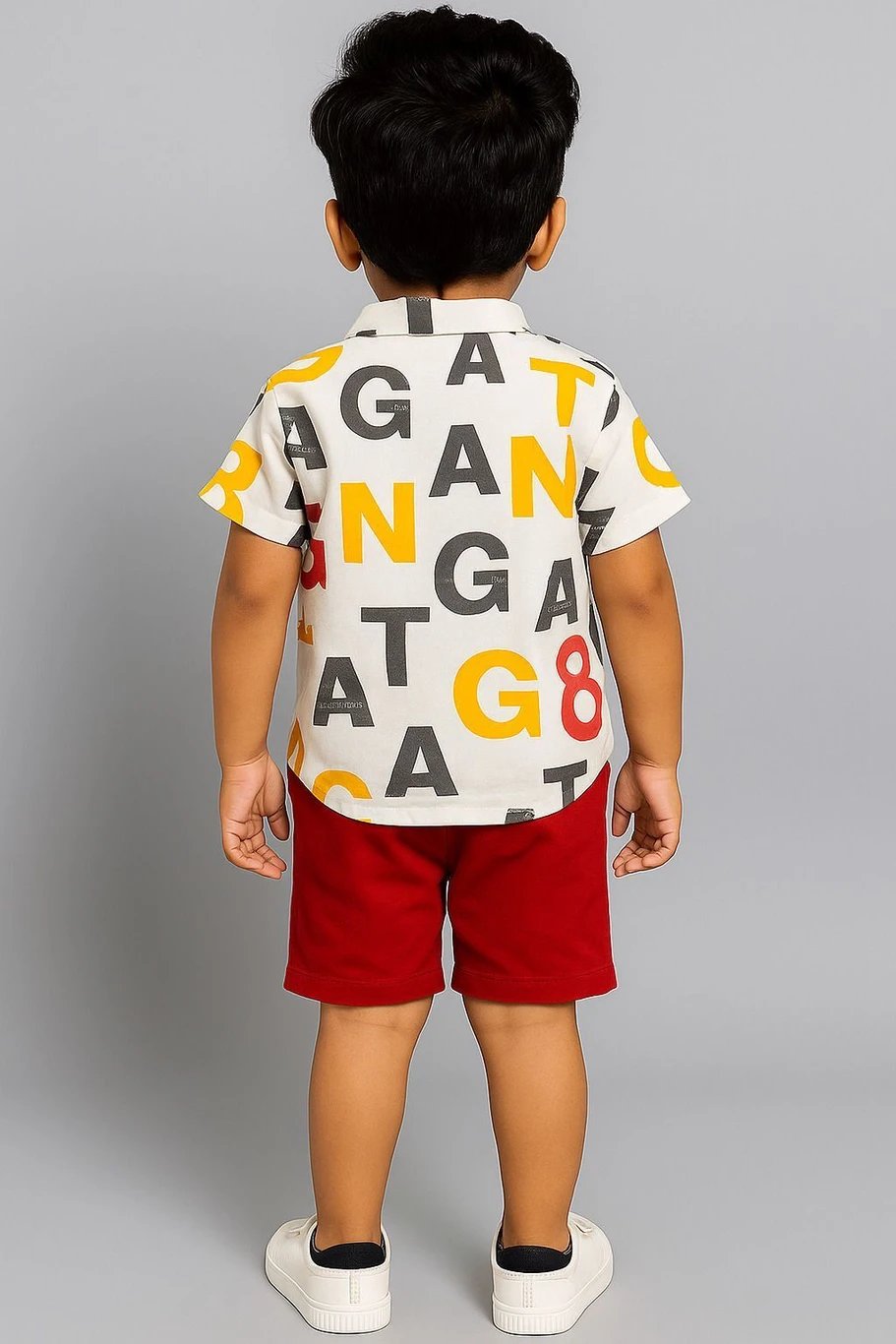 ₹363 StyleDust Baby ABCD Red Casual Shirt and Shorts Set Outfit for Kids