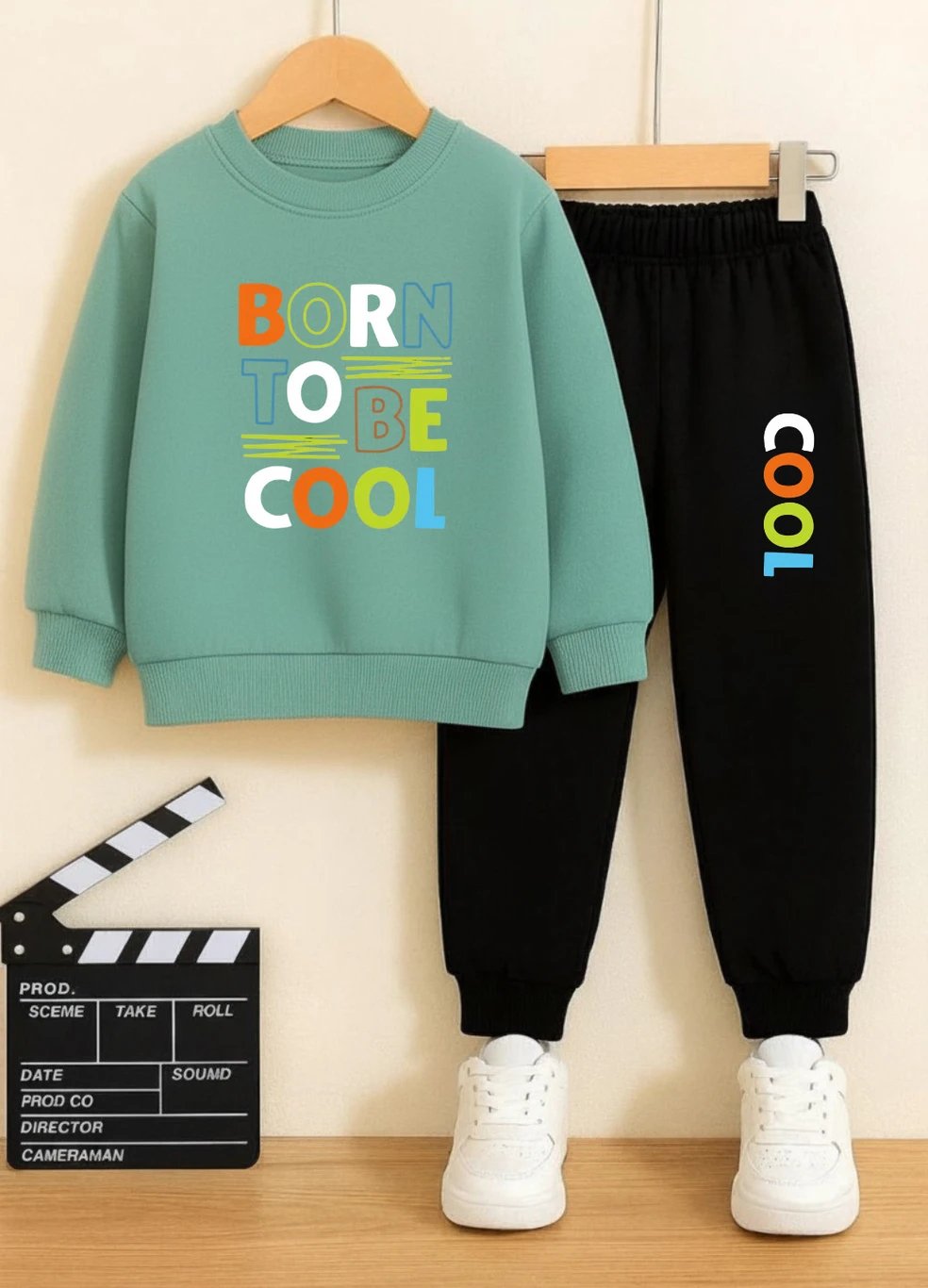 ₹451 Swet Creation Baby Boys Pista Sweatshirt and Track Pants Set