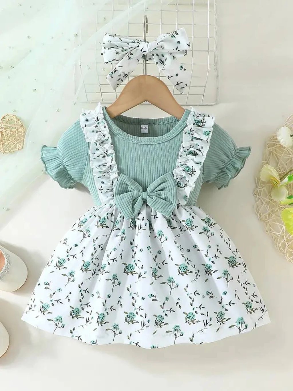 ₹201 Shopivatestore Baby Girls Green Midi Knee Length Casual Dress