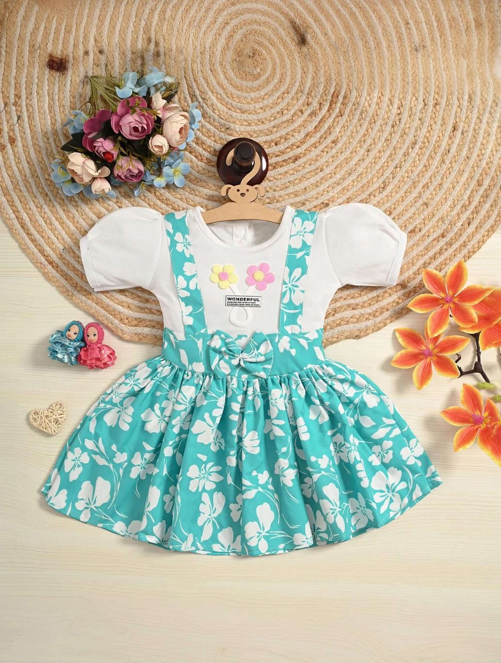 ₹209 Misti Mimi Fashion Baby Girls Blue Midi Knee Length Casual Dress